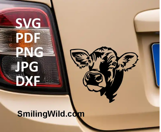 Braunvieh cattle SVG and png digital cut file – realistic livestock vector graphic for Cricut and laser cutting