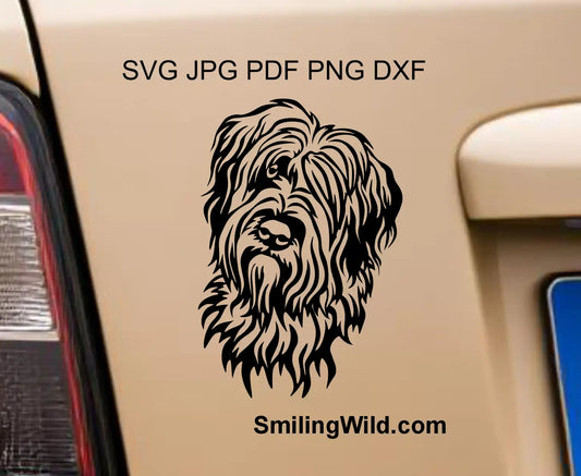 Realistic Briard clipart PNG DXF vector for crafts