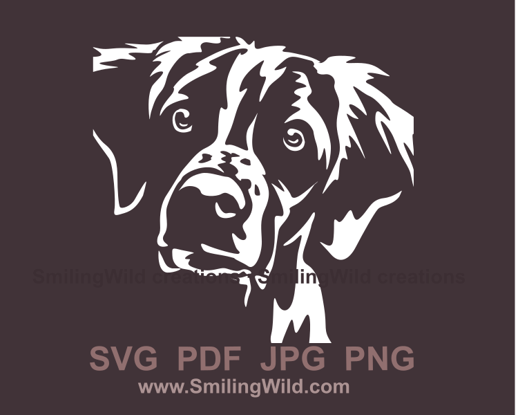 Brittany spaniel digital design in white color