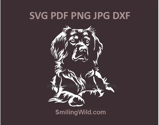 Full body Brittany Spaniel SVG lying dog vector graphic for laser cutting projects