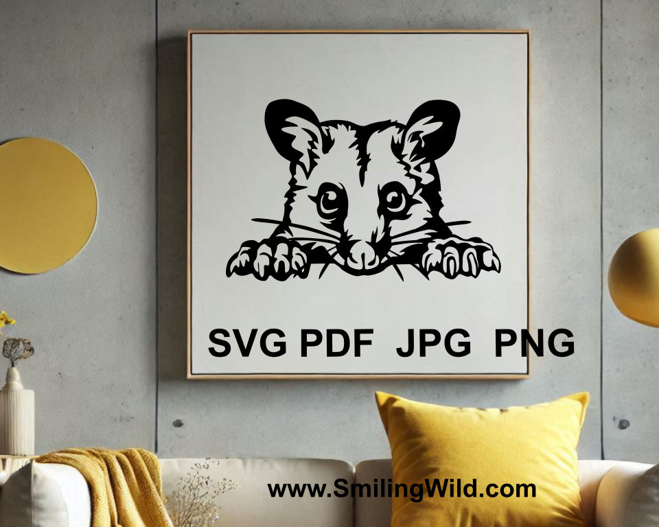 Brushtail Possum vector artwork, detailed SVG file for wildlife lovers and crafters