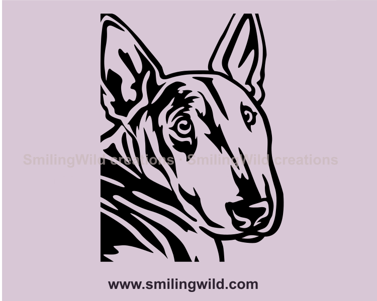 Sitzender Bullterrier SVG Grafikporträt