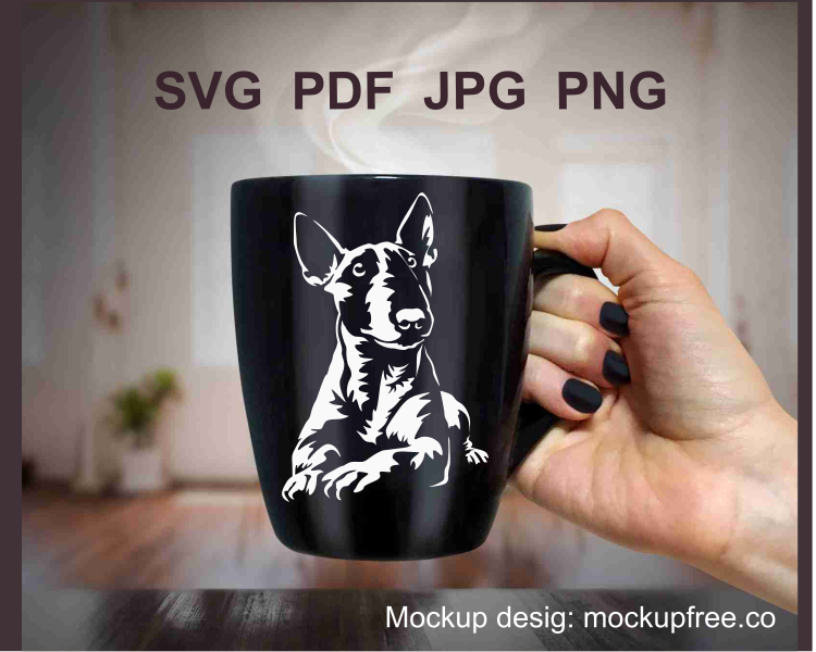 bull terrier white application for cricut