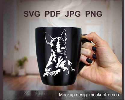 bull terrier white application for cricut