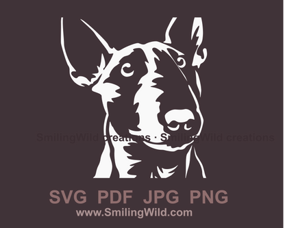 bull terrier fce cuttable garphic illustration