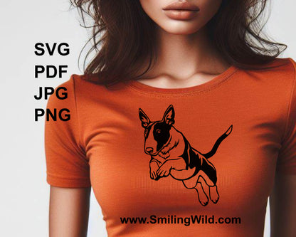 bull terrier cuttable art printed on a t shirt