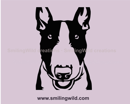 bull terrier vector graphic close up position
