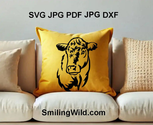 Realistic Charbray cattle portrait PNG for farm-themed crafts and signs