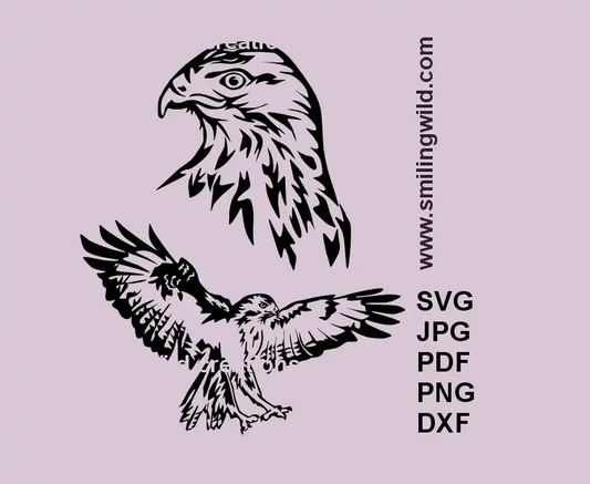 Common Buzzard head portrait SVG clipart for Cricut, laser cutting, and engraving projects
