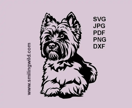Cairn Terrier lying dog SVG PNG DXF – vector clipart cutting file for Cricut and laser engraving machines