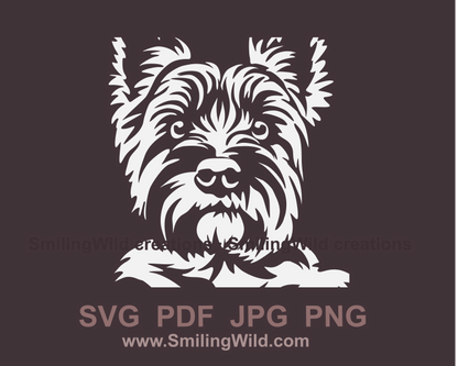 cairn terrier face digital vector drawing
