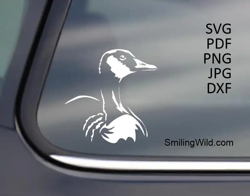 Canada Goose Clipart cutting file for Circut and laser. The bord clipart is applied to a dark surface to show the whote design contrast