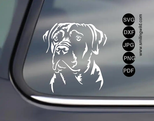 Cane Corso stencil-ready png, dxf vector graphic for vinyl cutting, airbrushing and painting
