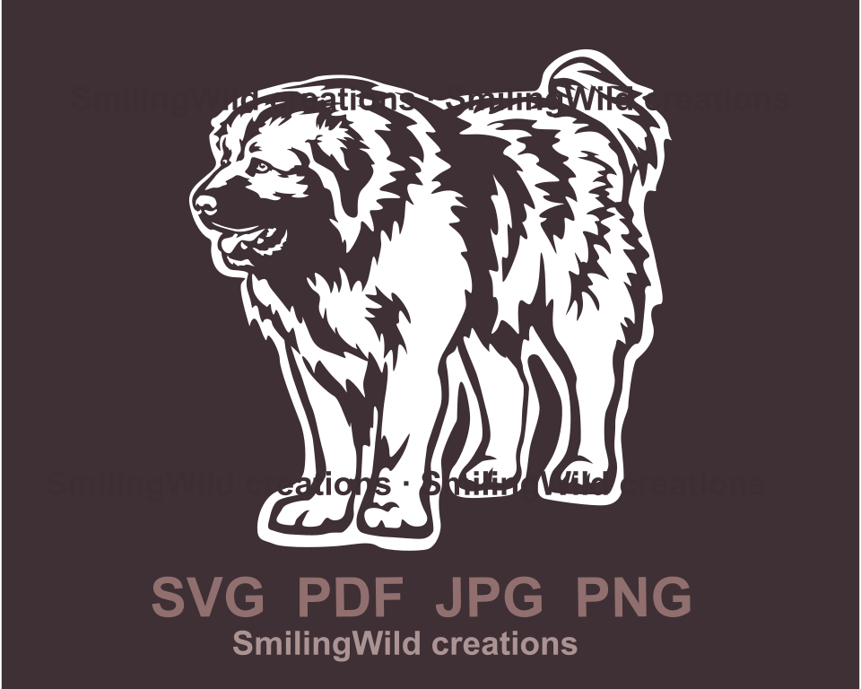 caucasian shepherd dog vector white application for craftwork