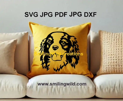 Cavalier King Charles Spaniel portrait pNG and DXF file – Perfect for Glowforge & laser engraving machines