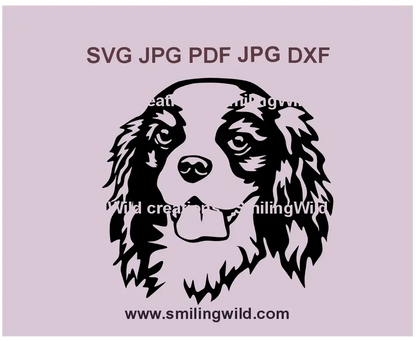 Cavalier King Charles Spaniel SVG vector clipart – Realistic digital design for Cricut & laser cutting projects