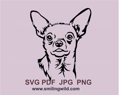 chihuahua face frontal design in graphic art