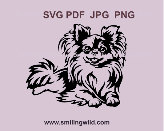 long haired lying chihuahua svg cuttable file