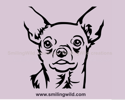 chihuahua vector design close up design