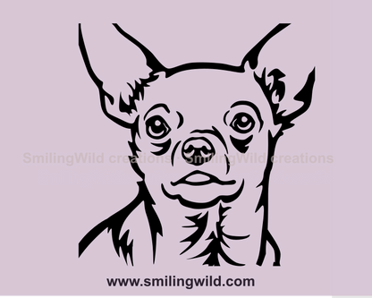 chihuahua vector close up portrait