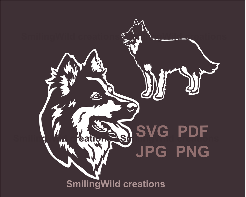 Chodsky pes svg white vector art – Smiling Wild svg clip art