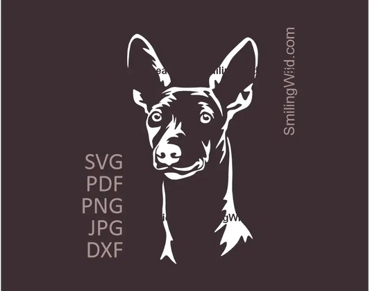 Cirneco dell’Etna white svg and other vector file head for Cricut and laser cuttin