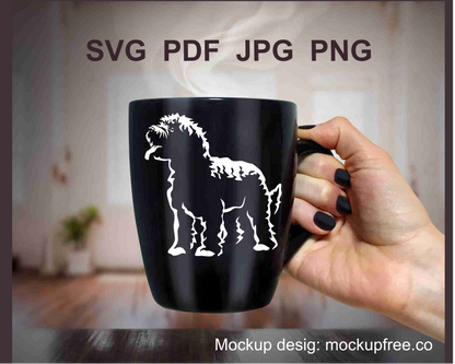 cockapoo black mug clip art application in white color