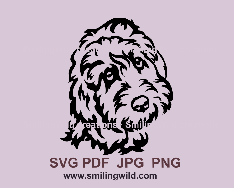 Cockapoo Face Svg Cockapoo svg head tilt vector grpahic file – Smiling Wild svg clip art