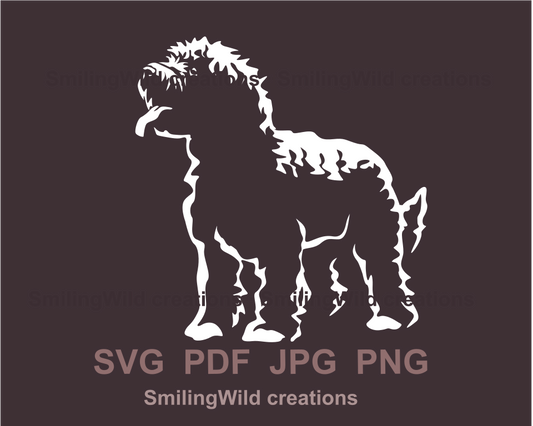 full body cockapoo white svg graphic image