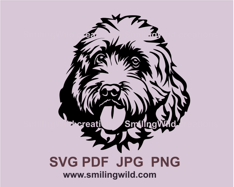 Cockapoo Face Svg Cockapoo face svg art – Smiling Wild svg clip art