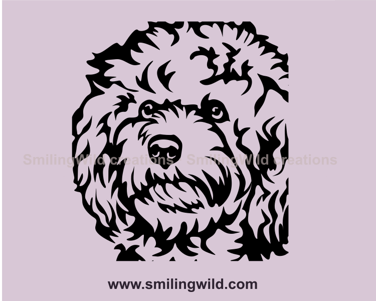 Cockapoo face represented by svg art drawing