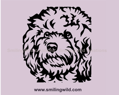 Cockapoo face represented by svg art drawing