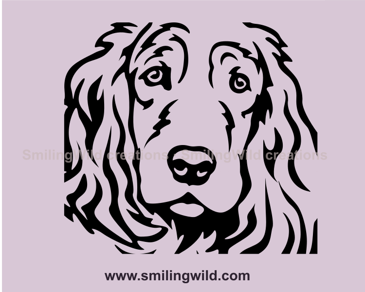 Dog face  looking forvard showcases a cocker spaniel in a svg design 