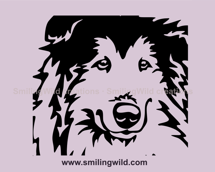 collie cuttable clip art design used for applications