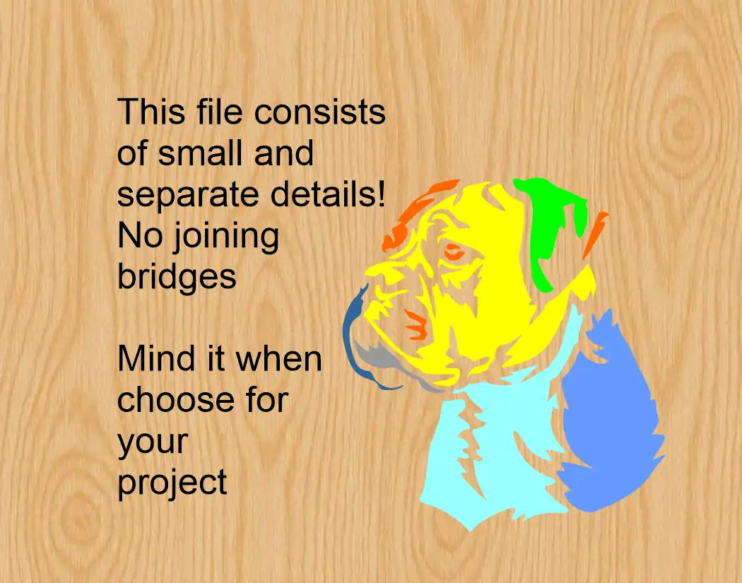 Layout preview showing the separated vector details of a Continental Bulldog SVG and DXF stencil file for CNC and laser cutting