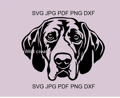 Coonhound head cuttable vector file for Cricut and laser engraving crafts