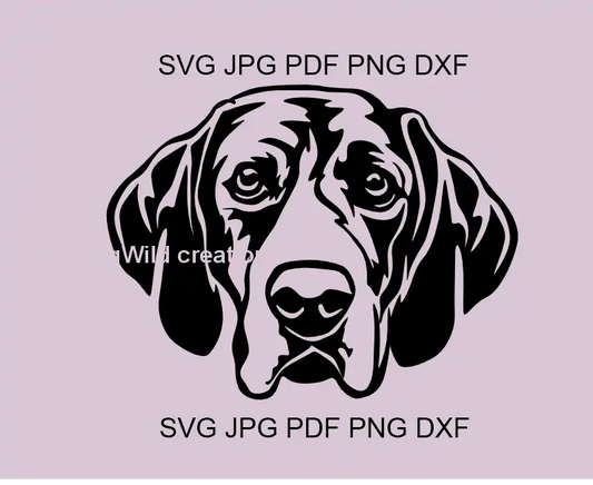 Coonhound head cuttable vector file for Cricut and laser engraving crafts