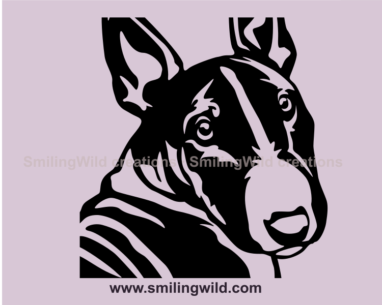 bull terrier face vector image in graphic style