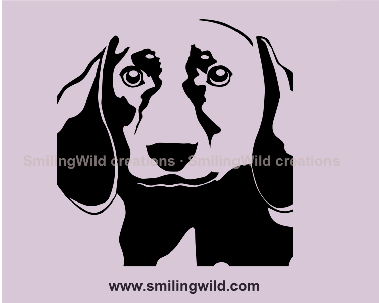 dachshund clip art desing in black color