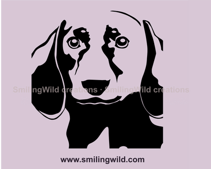 dachshund clip art desing in black color