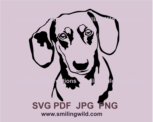 dachshund head made in graphic svg art