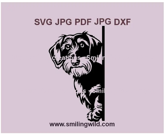 Dachshund corner art design – Black vector clipart for Cricut, laser cutting, and engraving projects