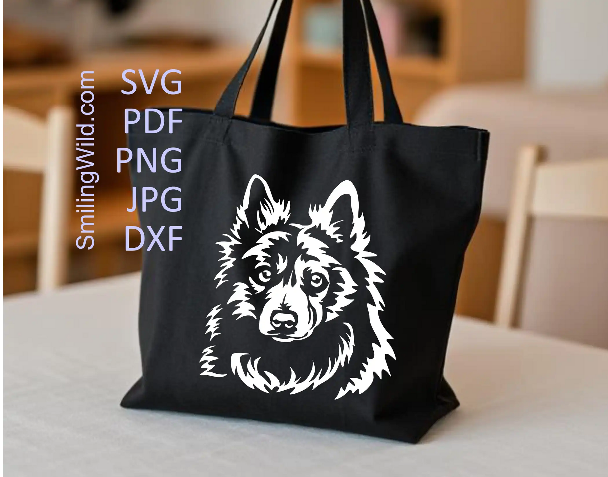 Danish Spitz face svg and dxf Detailed  portrait white laser and cricut files in linework close-up for cutting