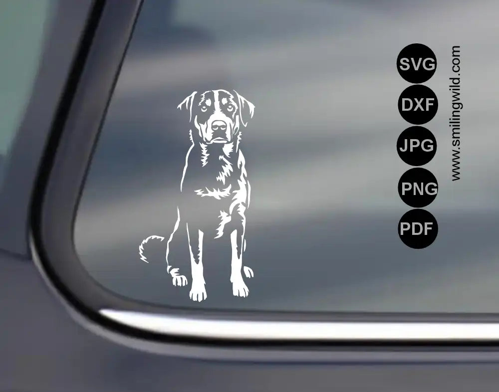 Detailed Appenzeller Sennenhund svg and dxf digital drawing for laser engraving and vinyl cutting