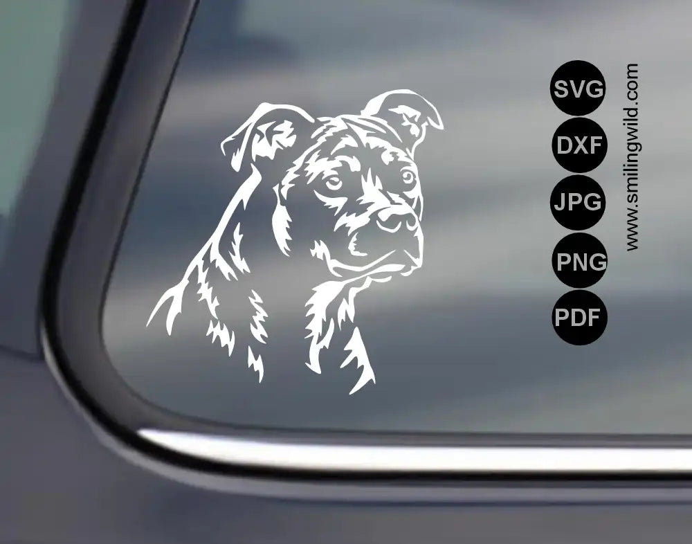 Detailed American Staffordshire Terrier digital drawing for Cricut, laser and CNC