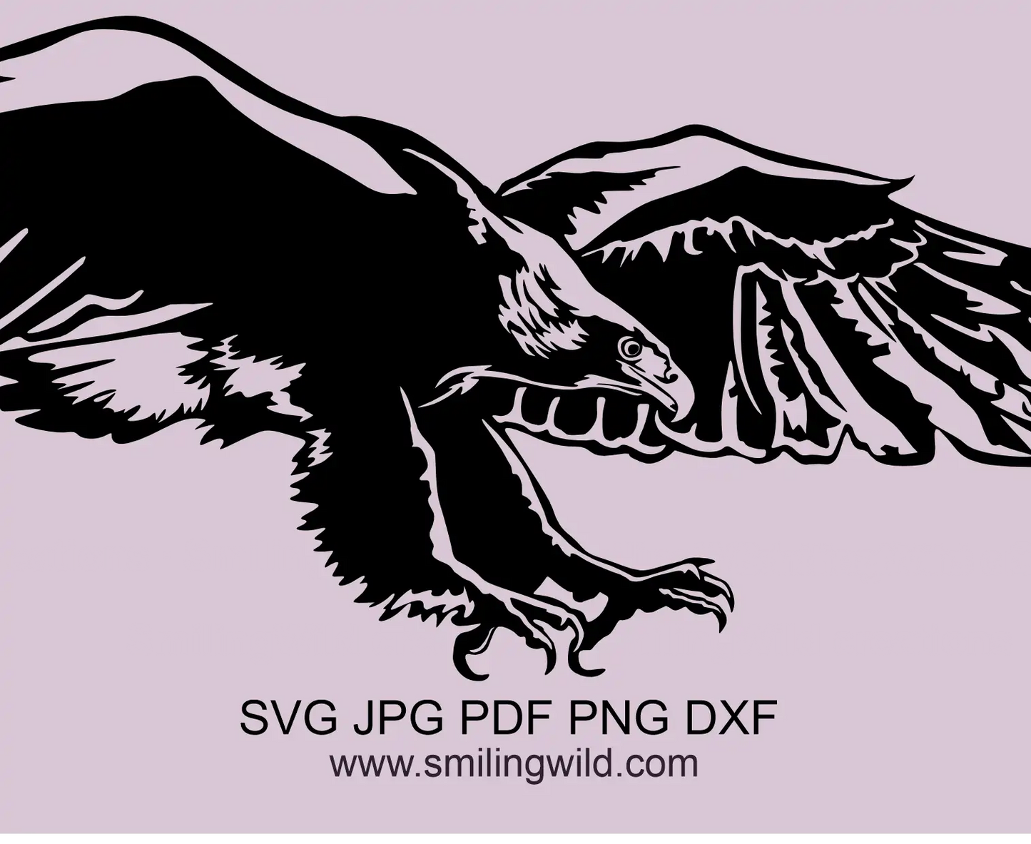 Detailed close up preview of Wedge tailed eagle dxf vector wall art design