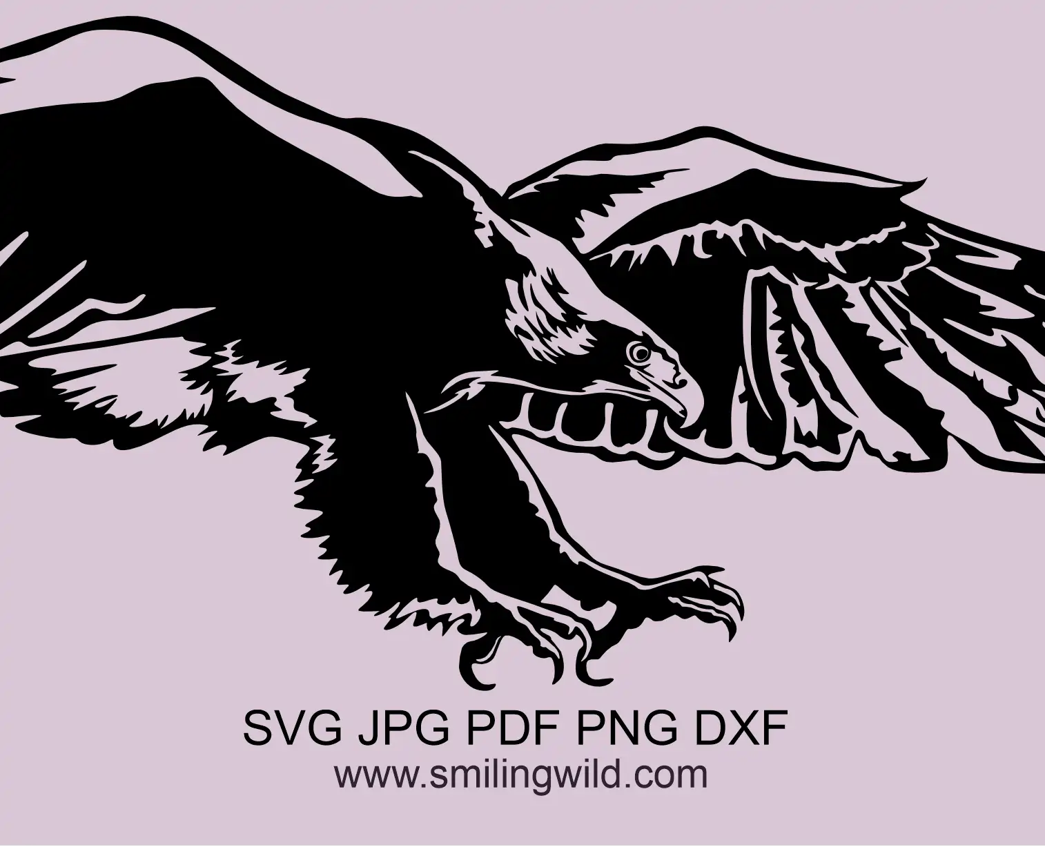 Detailed close up preview of Wedge tailed eagle dxf vector wall art design