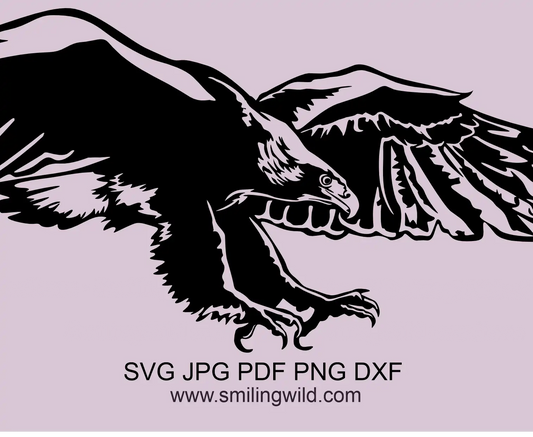 Detailed close up preview of Wedge tailed eagle dxf vector wall art design
