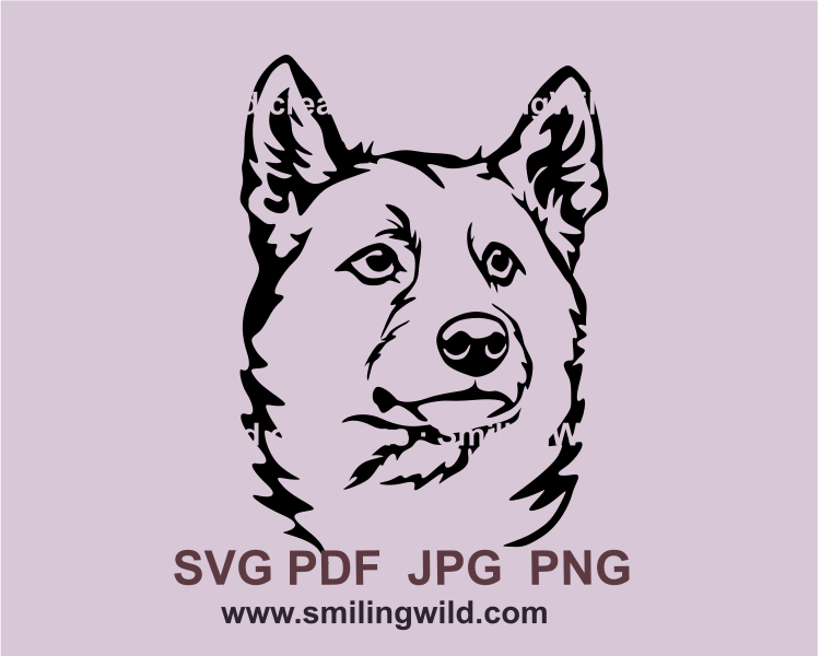 dingo face svg graphic drawing