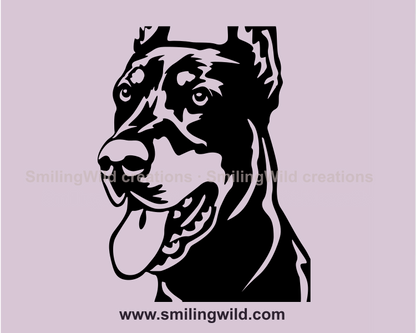 doberman vector image in close up frame